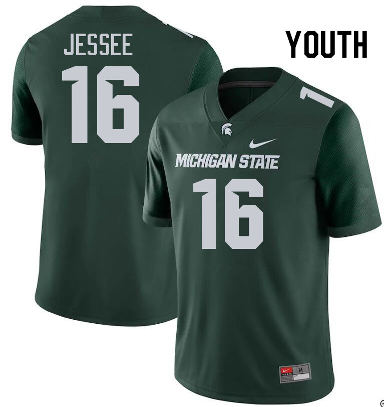 Youth #16 Ryland Jessee Michigan State Spartans College Football Jersesys Stitched-Green